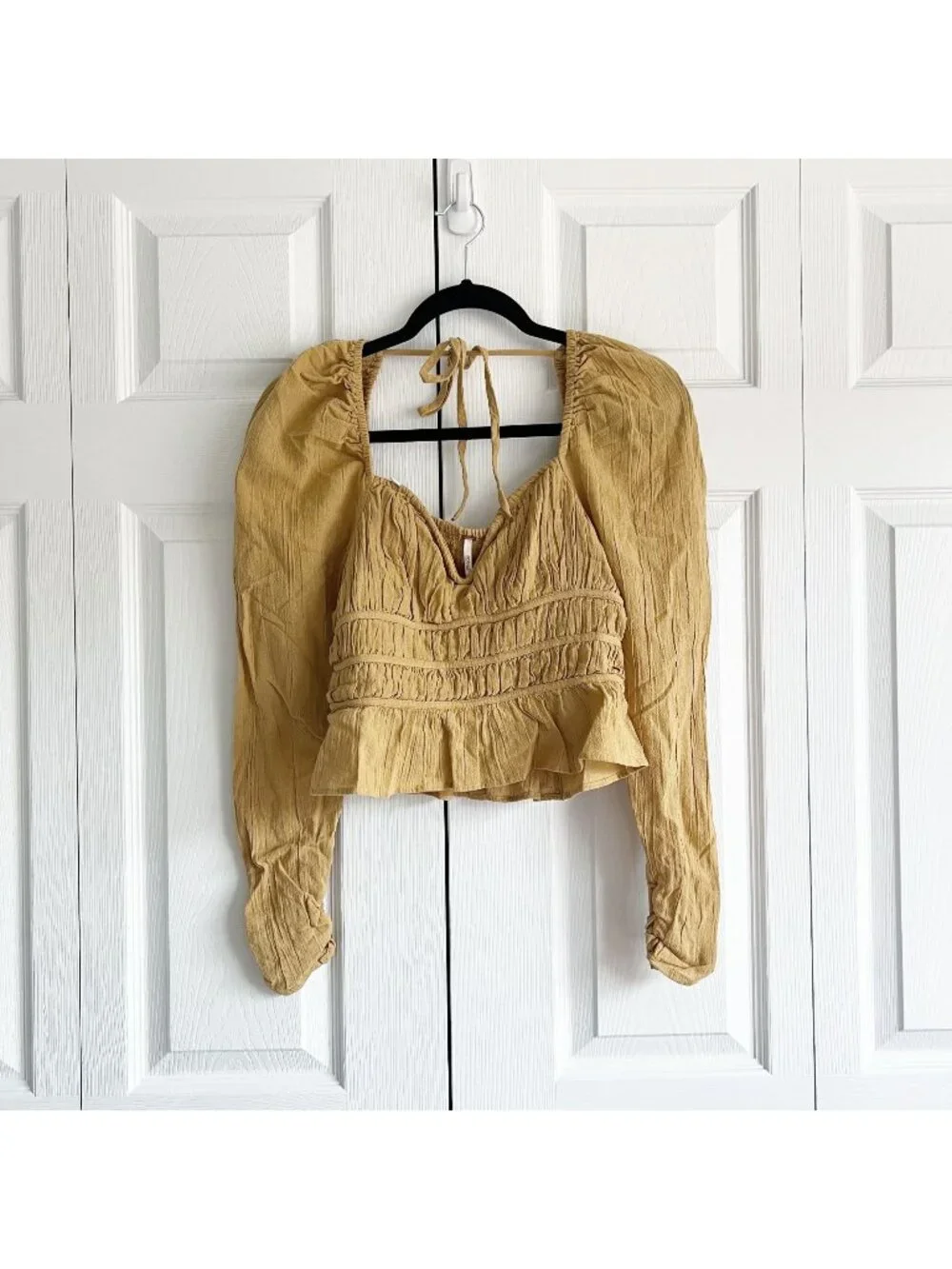 Free People Chloe Sweetheart Wired Long Sleeve Top Women's Size X-Small XS